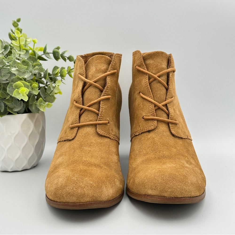 Tom's Women’s Suede Brown Lace Up Booties Size 11 - Picture 4 of 10